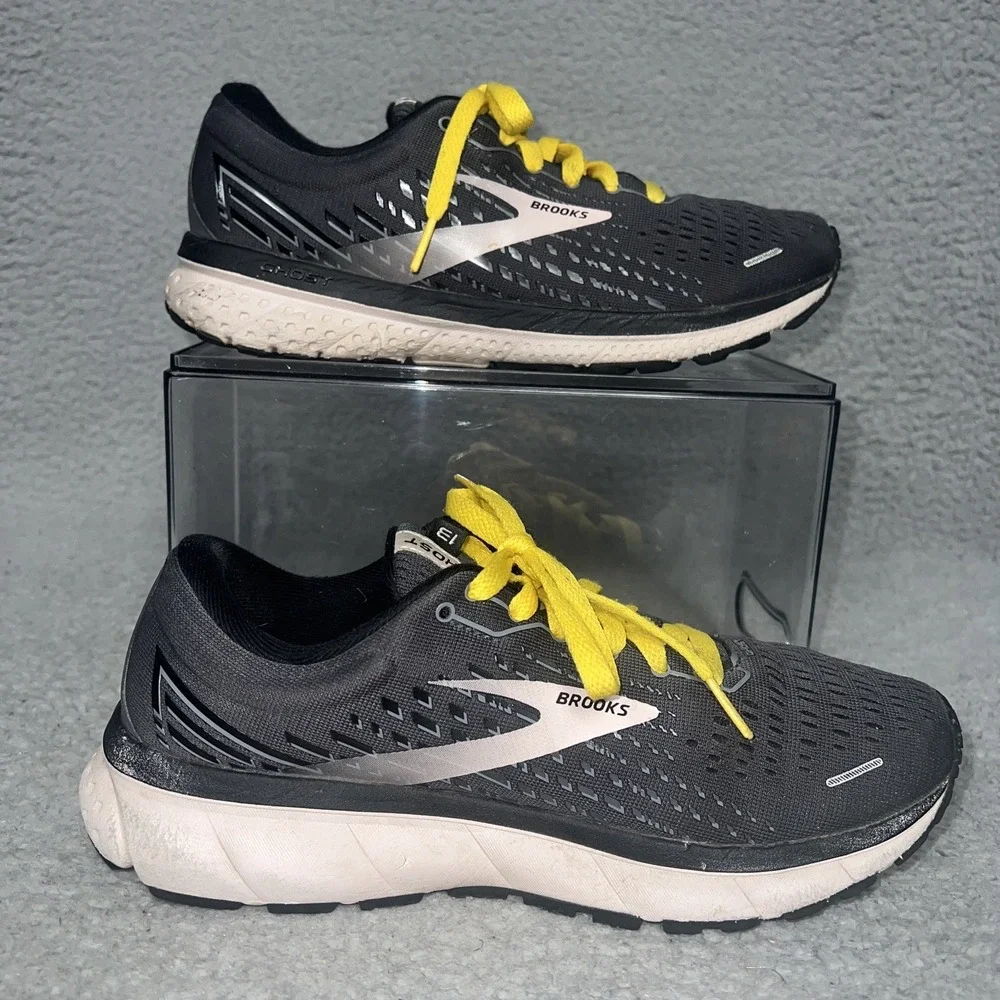 Brooks Ghost 13 Shoes Women's Sz 8.5 Gray/Pink Running Sneakers Lace Up Trainers